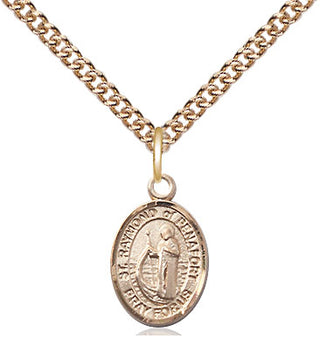 14kt Gold Saint Raymond of Penafort Medal Engraved Catholic Saint Jewelry