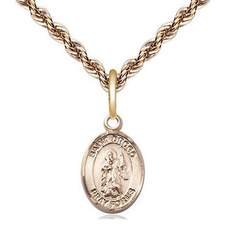 14kt Gold Filled Saint Drogo Medal Religious and Catholic Jewelry Engraved Catholic Saint Jewelry