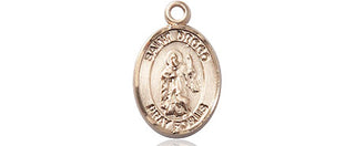 14kt Gold Saint Drogo Medal Engraved Catholic Saint Jewelry