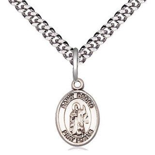 Sterling Silver Saint Drogo Medal Religious and Catholic Jewelry Engraved Catholic Saint Jewelry