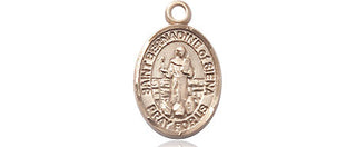 14kt Gold Filled Saint Bernadine of Sienna Medal Engraved Catholic Saint Jewelry