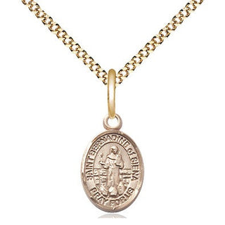 14kt Gold Filled Saint Bernadine of Sienna Medal Religious and Catholic Jewelry Engraved Catholic Saint Jewelry