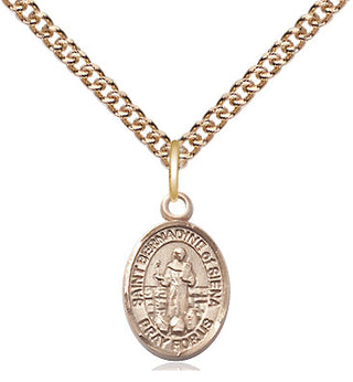 14kt Gold Filled Saint Bernadine of Sienna Medal Religious and Catholic Jewelry Engraved Catholic Saint Jewelry