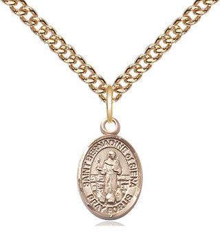 14kt Gold Filled Saint Bernadine of Sienna Medal Religious and Catholic Jewelry Engraved Catholic Saint Jewelry