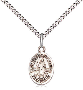 Pewter Saint Bernadine of Sienna Medal Religious and Catholic Jewelry Engraved Catholic Saint Jewelry