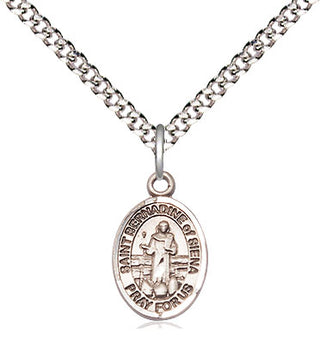Sterling Silver Saint Bernadine of Sienna Medal Religious and Catholic Jewelry Engraved Catholic Saint Jewelry