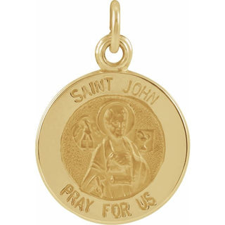 14K Yellow 12 mm Round Saint John the Evangelist Medal