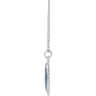 Sterling Silver 15x12 mm Oval Miraculous 18" Necklace