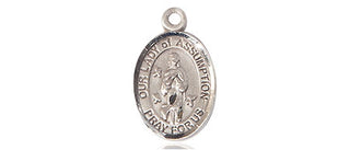 Pewter Our Lady of Assumption Medal Engraved Catholic Saint Jewelry