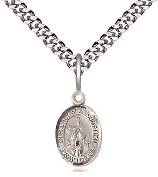 Pewter Our Lady of Assumption Medal Religious and Catholic Jewelry Engraved Catholic Saint Jewelry