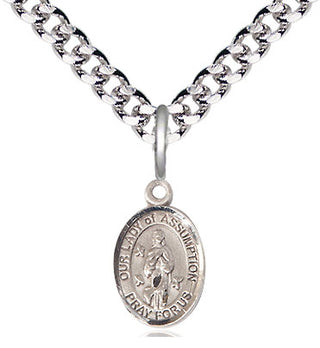 Pewter Our Lady of Assumption Medal Religious and Catholic Jewelry Engraved Catholic Saint Jewelry