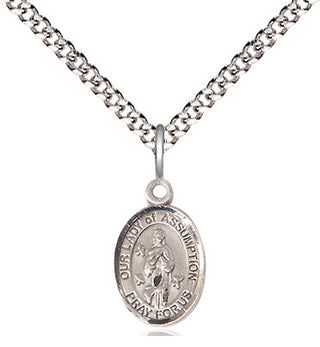 Sterling Silver Our Lady of Assumption Medal Religious and Catholic Jewelry Engraved Catholic Saint Jewelry