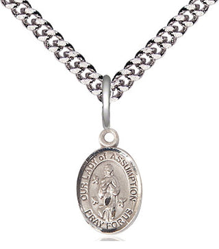Sterling Silver Our Lady of Assumption Medal Religious and Catholic Jewelry Engraved Catholic Saint Jewelry