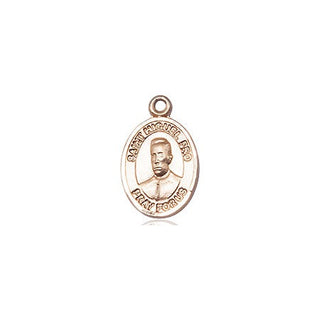 14kt Gold Blessed Miguel Pro Medal Engraved Catholic Saint Jewelry