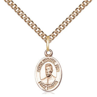14kt Gold Blessed Miguel Pro Medal Engraved Catholic Saint Jewelry