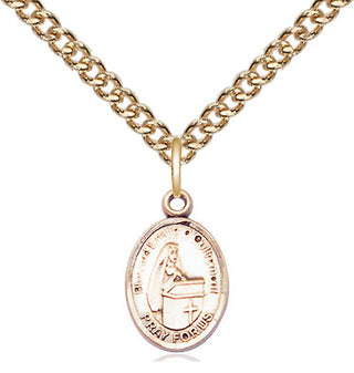 14kt Gold Filled Blessed Emilee Doultremont Medal Religious and Catholic Jewelry Engraved Catholic Saint Jewelry