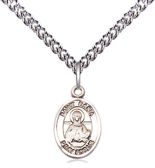 Sterling Silver Saint Daria Medal Religious and Catholic Jewelry Engraved Catholic Saint Jewelry