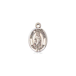 Pewter Saint Nathanael Medal Engraved Catholic Saint Jewelry
