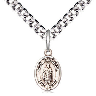 Pewter Saint Nathanael Medal Religious and Catholic Jewelry Engraved Catholic Saint Jewelry