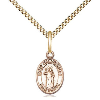 14kt Gold Filled Saint Columbkille Medal Religious and Catholic Jewelry Engraved Catholic Saint Jewelry