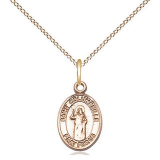 14kt Gold Filled Saint Columbkille Medal Religious and Catholic Jewelry Engraved Catholic Saint Jewelry