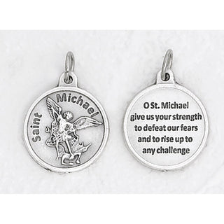 Bulk Saint Michael Silver Tone Round Medals