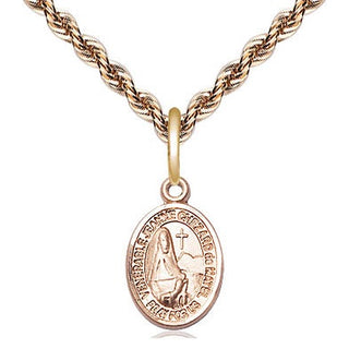 14kt Gold Jeanne Chezard de Matel Medal Engraved Catholic Saint Jewelry