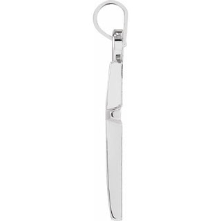 14K White 23.38x11.75 mm Cross Pendant