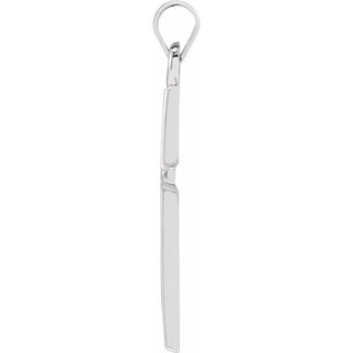 Platinum 27.8x15 mm Cross Pendant