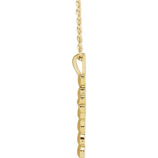 14K Yellow Heart Cross 16-18" Necklace