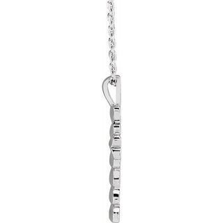 Sterling Silver Heart Cross 16-18" Necklace