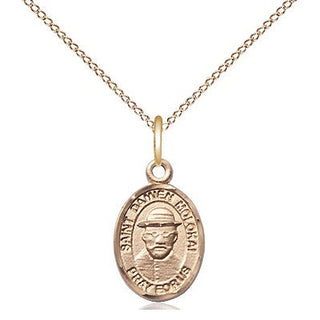 14kt Gold Filled Saint Damien of Molokai Medal Religious and Catholic Jewelry Engraved Catholic Saint Jewelry