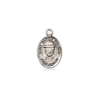 Pewter Saint Damien of Molokai Medal Engraved Catholic Saint Jewelry