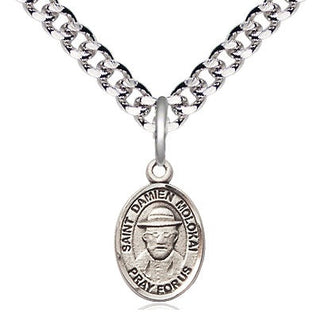 Pewter Saint Damien of Molokai Medal Religious and Catholic Jewelry Engraved Catholic Saint Jewelry