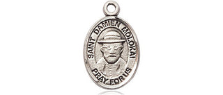Sterling Silver Saint Damien of Molokai Medal Religious and Catholic Jewelry Engraved Catholic Saint Jewelry