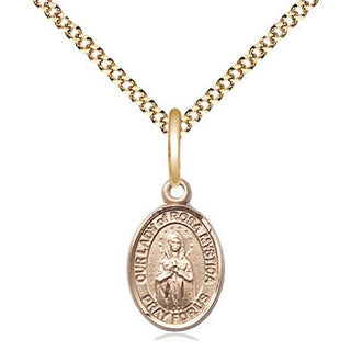 14kt Gold Filled Our Lady of Rosa Mystica Medal Religious and Catholic Jewelry Engraved Catholic Saint Jewelry