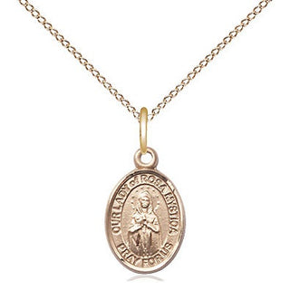 14kt Gold Filled Our Lady of Rosa Mystica Medal Religious and Catholic Jewelry Engraved Catholic Saint Jewelry