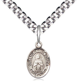 Pewter Our Lady of Rosa Mystica Medal Religious and Catholic Jewelry Engraved Catholic Saint Jewelry