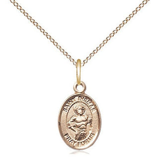 14kt Gold Saint Dismas Medal Engraved Catholic Saint Jewelry