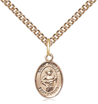 14kt Gold Saint Dismas Medal Engraved Catholic Saint Jewelry