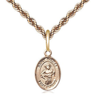 14kt Gold Saint Dismas Medal Engraved Catholic Saint Jewelry