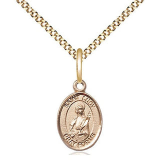 14kt Gold Filled Saint Lucy Medal Religious and Catholic Jewelry Engraved Catholic Saint Jewelry