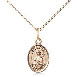 14kt Gold Saint Lucy Medal Engraved Catholic Saint Jewelry