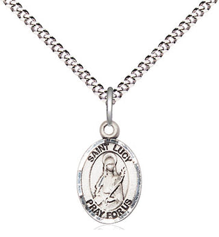 Pewter Saint Lucy Medal Religious and Catholic Jewelry Engraved Catholic Saint Jewelry