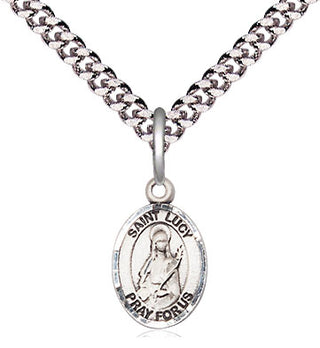 Pewter Saint Lucy Medal Religious and Catholic Jewelry Engraved Catholic Saint Jewelry