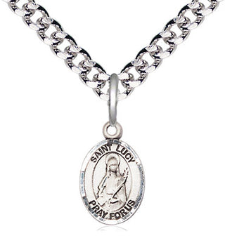 Pewter Saint Lucy Medal Religious and Catholic Jewelry Engraved Catholic Saint Jewelry