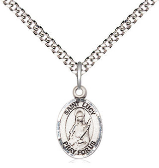 Pewter Saint Lucy Medal Religious and Catholic Jewelry Engraved Catholic Saint Jewelry