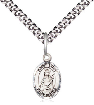 Sterling Silver Saint Lucy Medal Religious and Catholic Jewelry Engraved Catholic Saint Jewelry