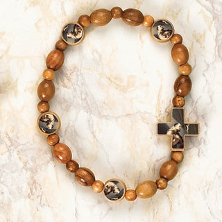 6-pack - St. Francis Italian Wood Stretch Bracelets