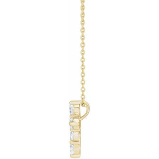 14K Yellow 3/4 CTW Lab-Grown Diamond Cross 18" Necklace